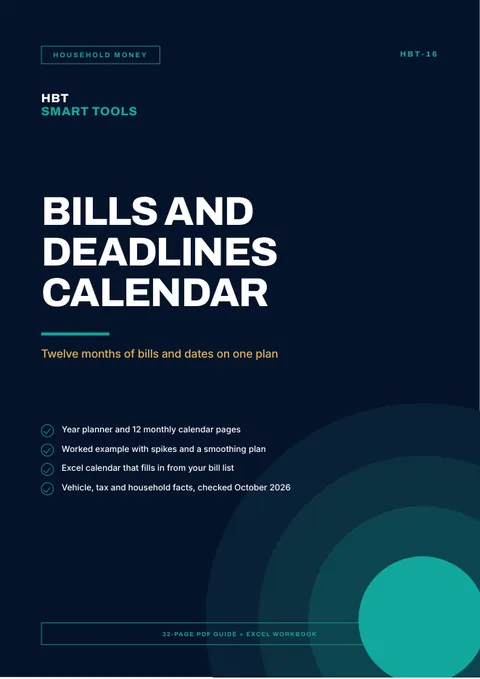 View 2: Sample page 1 from Bills and Deadlines Calendar