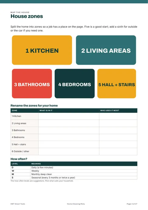 View 4: Sample page 3 from Home Cleaning Rota