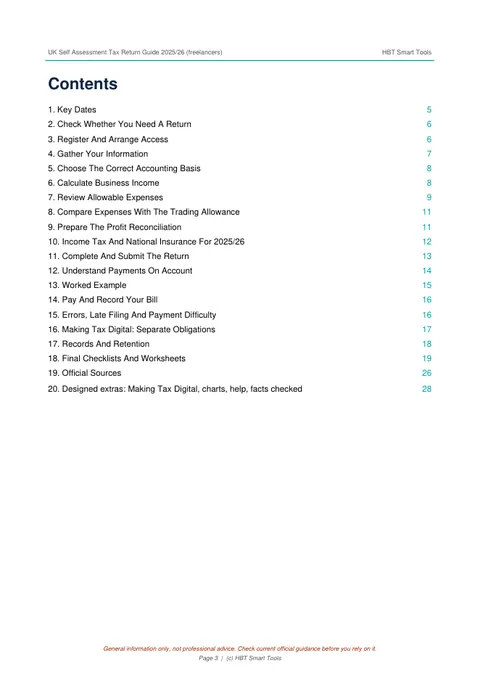 View 4: Sample page 3 from UK Self Assessment Guide and Tracker 2025/26