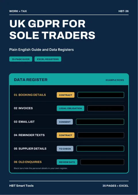 View 2: Sample page 1 from UK GDPR for Sole Traders