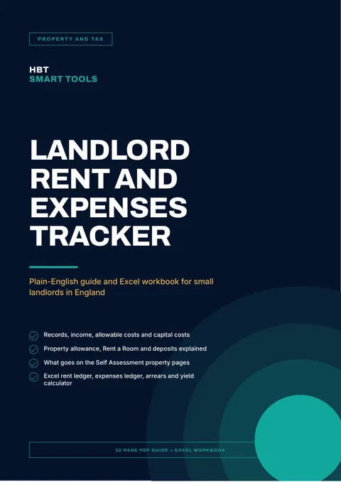 View 2: Sample page 1 from UK Landlord Rent and Expenses Tracker