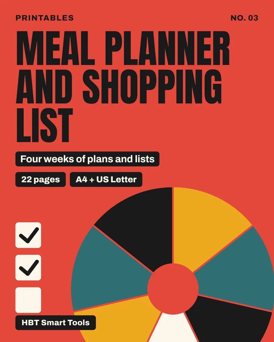 Cover of Meal Planner and Shopping List Printable