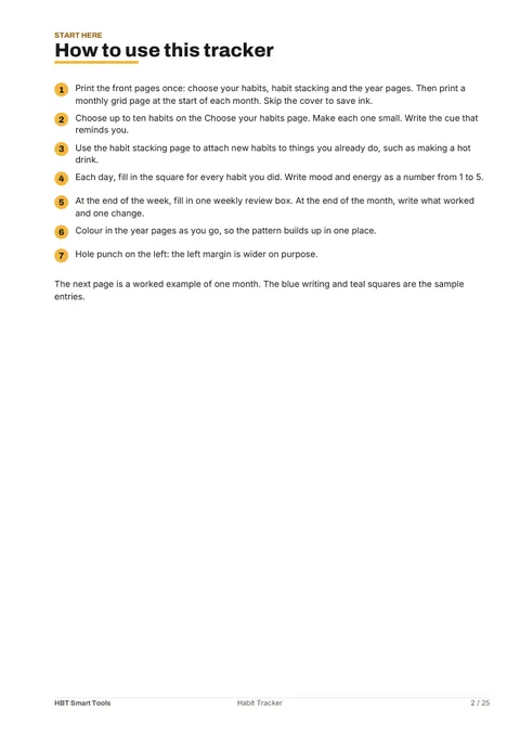 View 3: Sample page 2 from Habit Tracker Printable