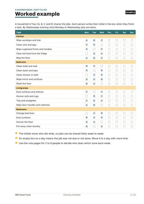 View 4: Sample page 3 from Cleaning Schedule Printable