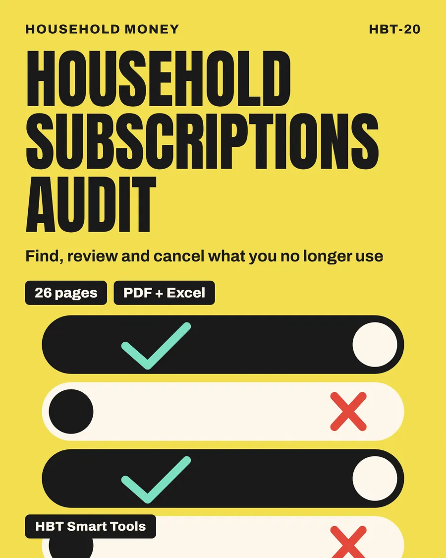 Cover of Household Subscriptions Audit