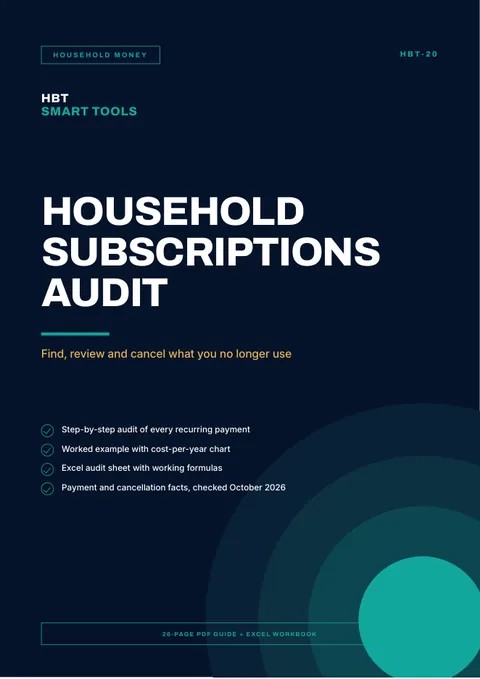 View 2: Sample page 1 from Household Subscriptions Audit