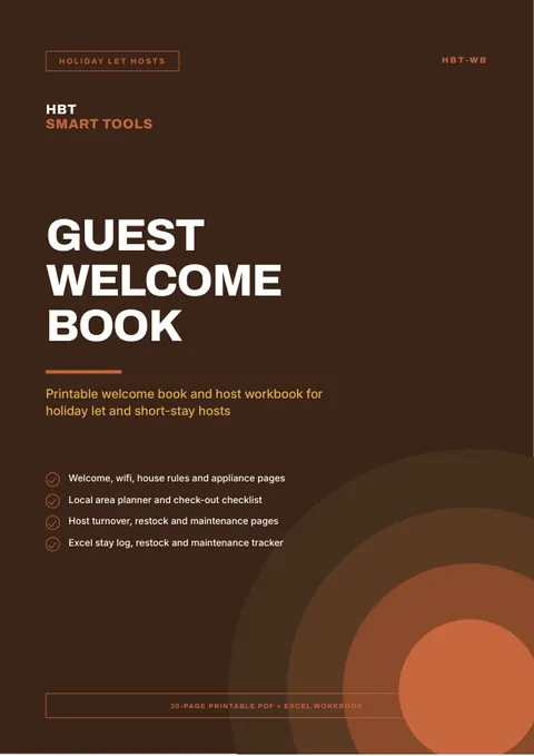 View 2: Sample page 1 from Holiday Let Guest Welcome Book